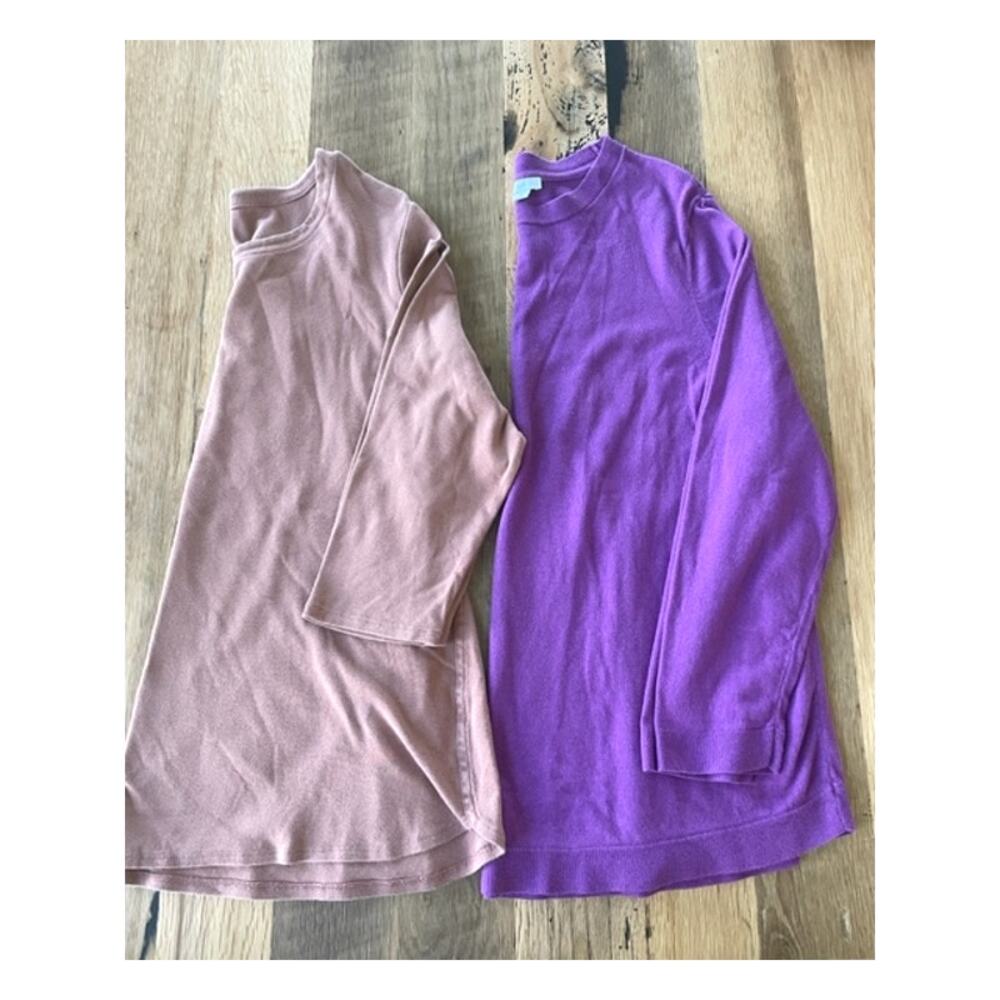 J Jill Casual Cotton Blend Tops Purple Pullover Women's Size XL